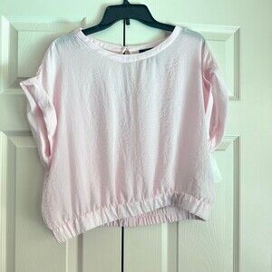 DKNY Light Pink Oversized Cropped blouse size M New